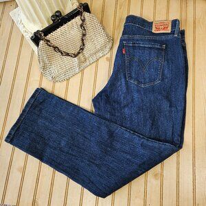 Levi's Size 16s Short (33x30) 505 Straight Leg Jeans Dark Wash High Rise Stretch